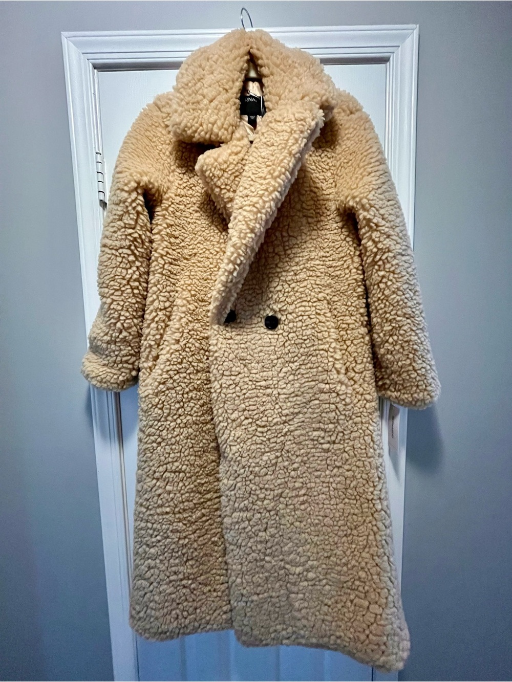 Teddy Longline Coat in Cream - Bernardo